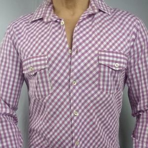 ZARA MAN YOUNG DIV small check magenta and white